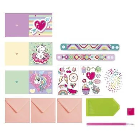 Set créatif DIY, Peinture au diamant, Bracelets et cartes de vœux, Grafix