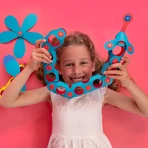 Clixo magnet building set, itsy pack Flamingo-Turquoise 30