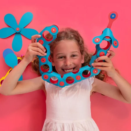 Clixo magnet building set, itsy pack Flamingo-Turquoise 30