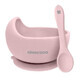 2-piece feeding set, silicone bowl with suction cup and Yummy spoon, Pink, Kikka Boo
