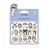 Jeu d'autocollants Djeco, portraits avec paillettes