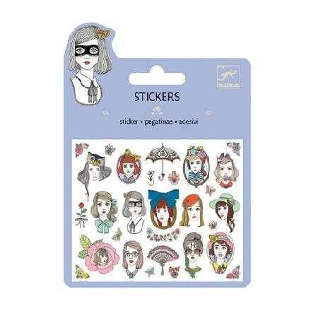 Djeco stickerset, portretten met glitter
