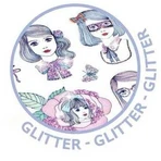 Djeco stickerset, portretten met glitter