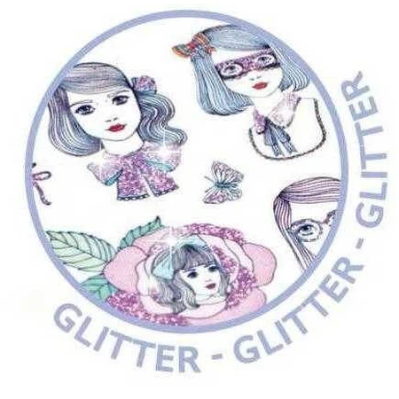Djeco stickerset, portretten met glitter