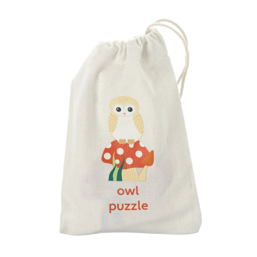 Mini-puzzle en bois 3D hibou, Orange Tree Toys