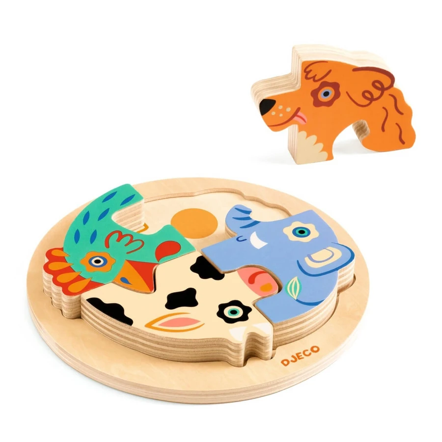 Wooden puzzle Rondo Dog, Djeco