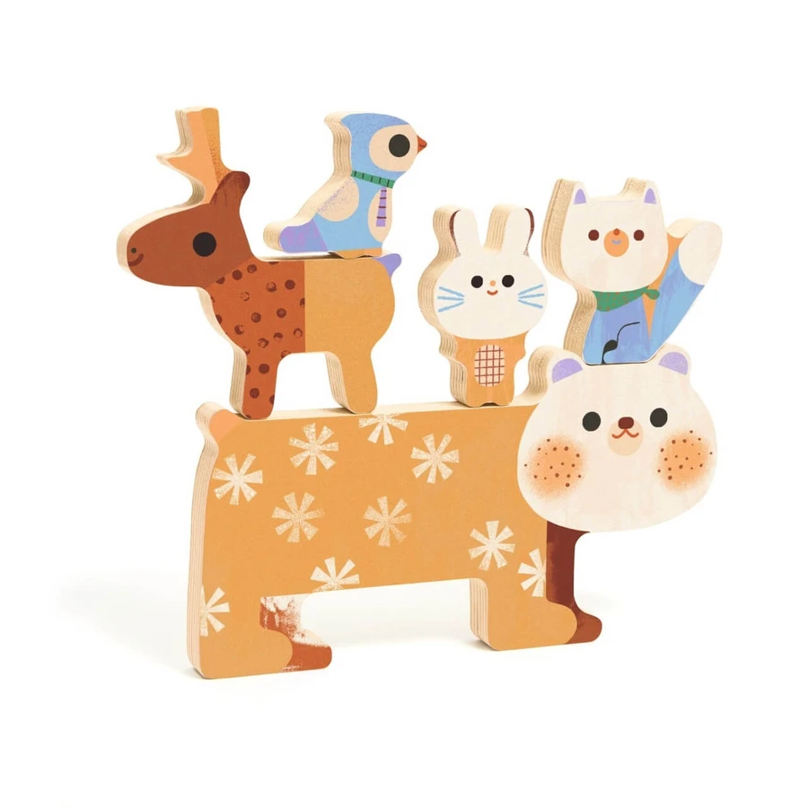 Houten puzzel schattige dieren, Djeco