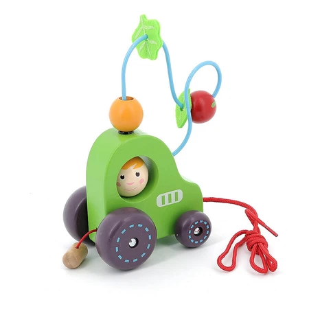 Jouet en bois à tirer et à empiler - Tracteur avec activités - Vilac