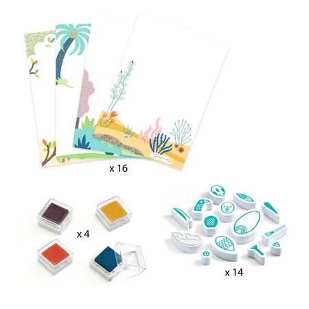Jeu de tampons créatifs Animaux surprenants, Djeco