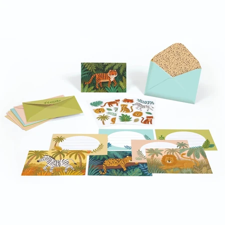 Jungle dieren uitnodigingsset, Djeco
