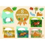 Jungle dieren uitnodigingsset, Djeco