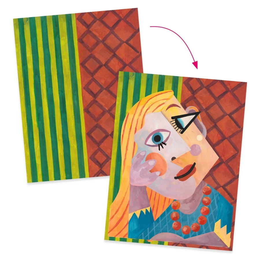 Creative workshop Square head Inspired by Picasso, Djeco