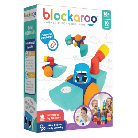 Blockaroo schuimblokjes set met magneet, Boot 10 stuks