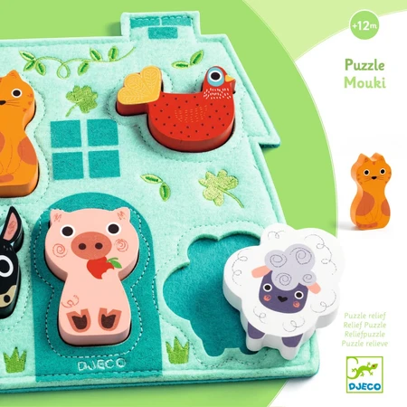 Wooden puzzle with felt base, Djeco