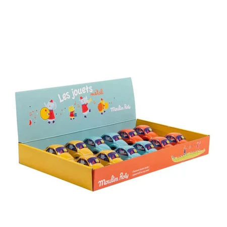 Blauwe metalen auto, Moulin Roty