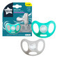 Sensitive silicone soother, 0-6 months, White/Turquoise, 2 pieces, Tommee Tippee