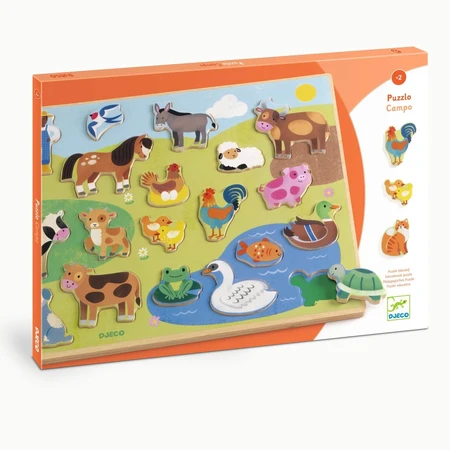 Bauernhof Holzpuzzle, Djeco