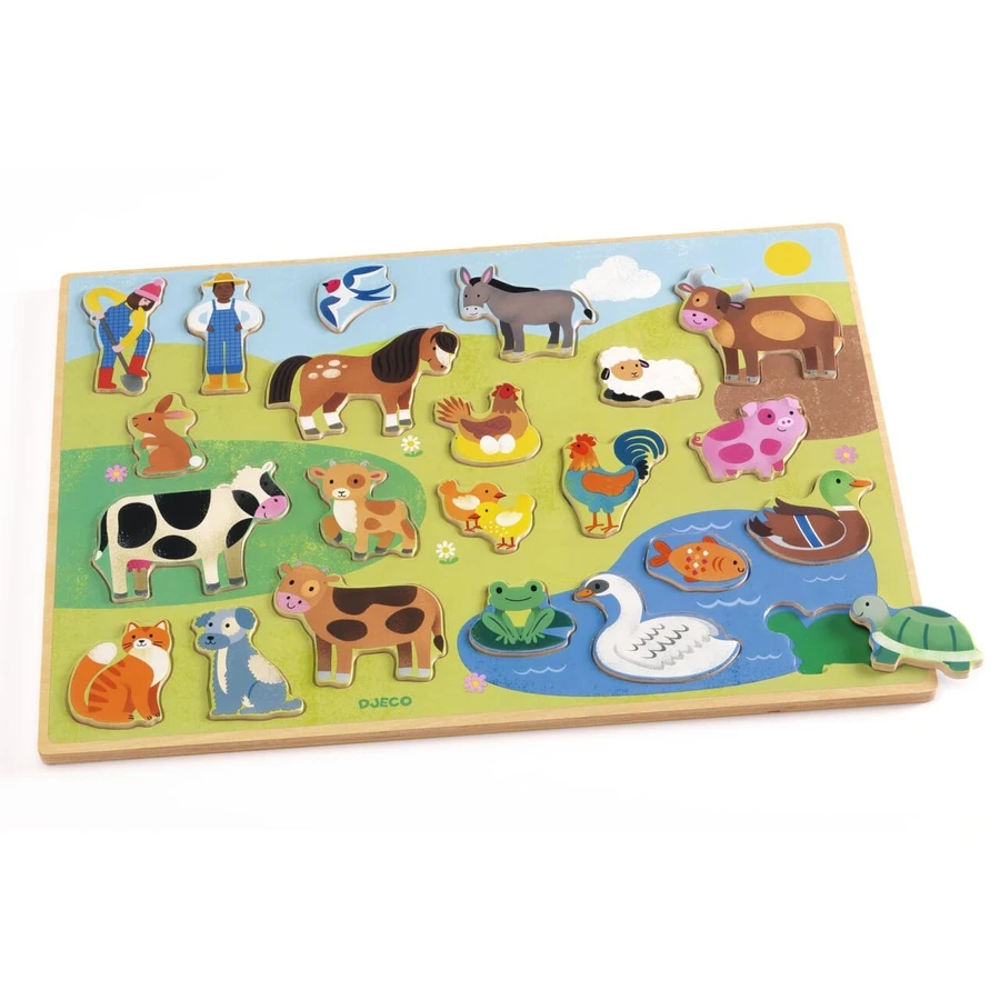 Bauernhof Holzpuzzle, Djeco