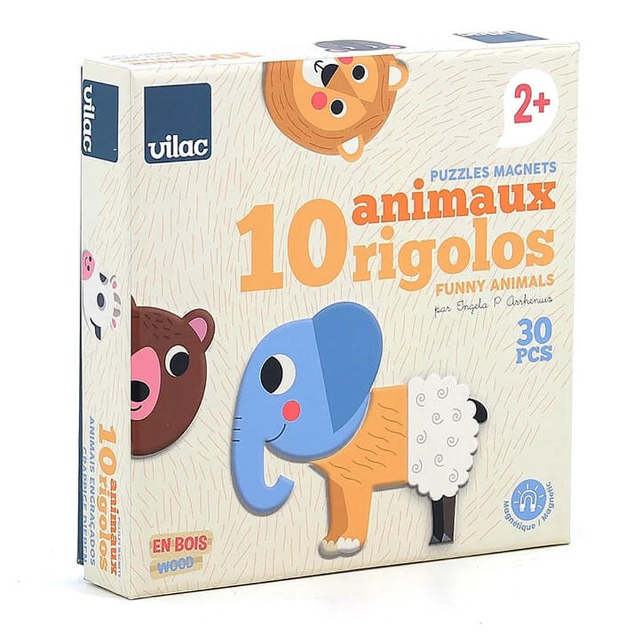 Divertidos animales magnéticos de madera - 30 piezas - Vilac