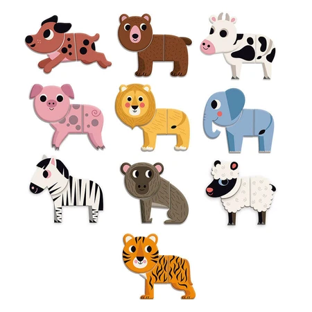 Divertidos animales magnéticos de madera - 30 piezas - Vilac