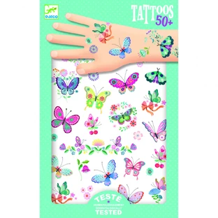 Butterflies and glitter tattoos, Djeco