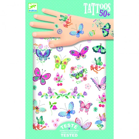 Butterflies and glitter tattoos, Djeco