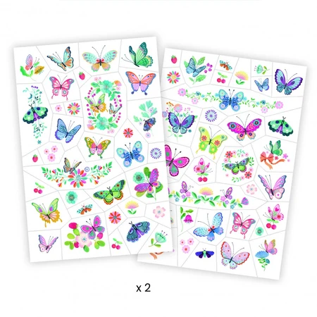 Butterflies and glitter tattoos, Djeco