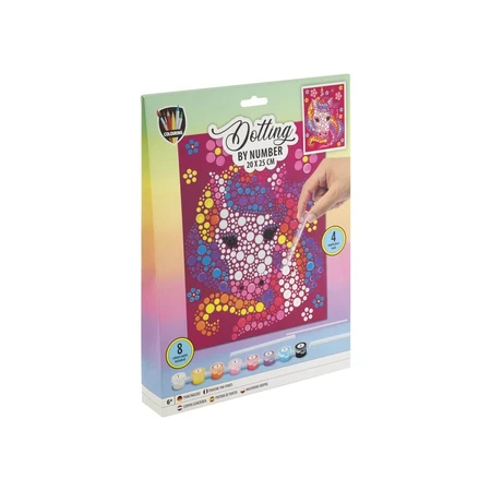 Creatieve set Dot by dot cijferschilderen, Dotten op nummer, eenhoorn