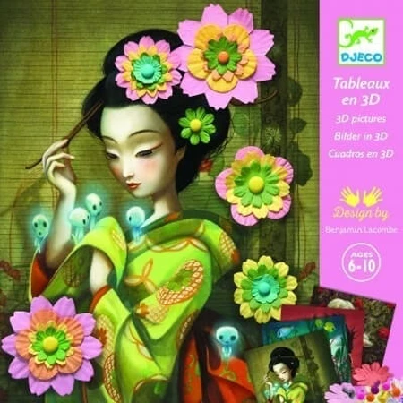 Creative set Paper Portraits with Flowers, Djeco