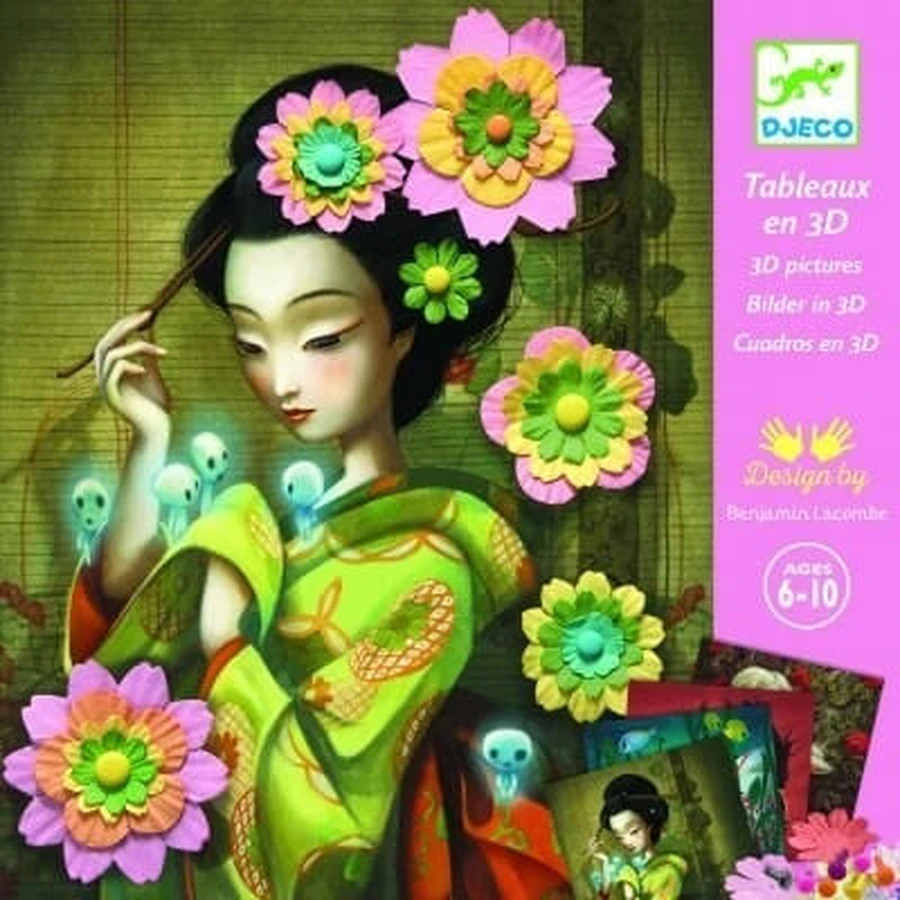 Creative set Paper Portraits with Flowers, Djeco