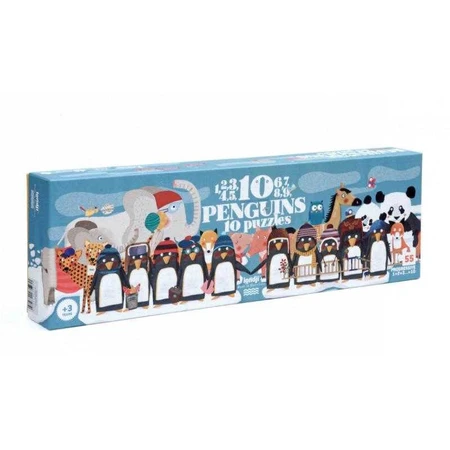 Progressive puzzle 1,2,3..10 penguins Londji