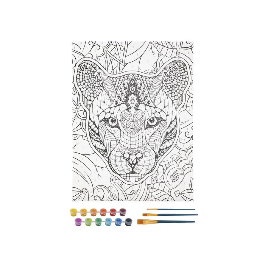 Creative set, Paint by Numbers, Canvas Panther