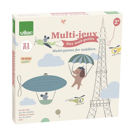 Doos met 4 bordspellen - Parijs - Vilac