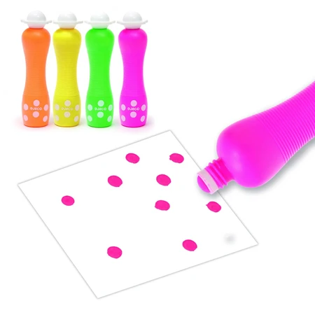 Satz von 4 neonfarbenen Markern für Baby, Djeco