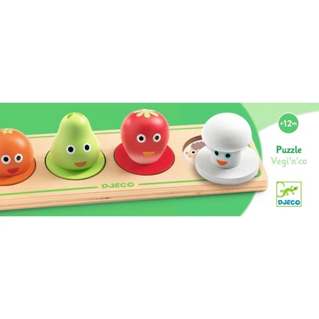 Puzzle de madera de frutas y verduras, Djeco