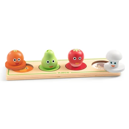 Puzzle de madera de frutas y verduras, Djeco