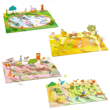 Jeu créatif d'autocollants réutilisables Farm, Djeco