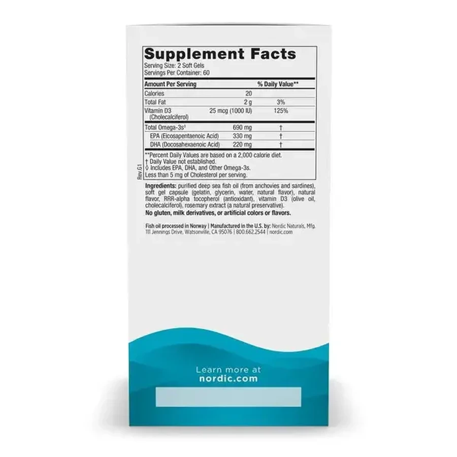 Omega-3D, Lemon, 690 mg, capsules, 60 pcs.