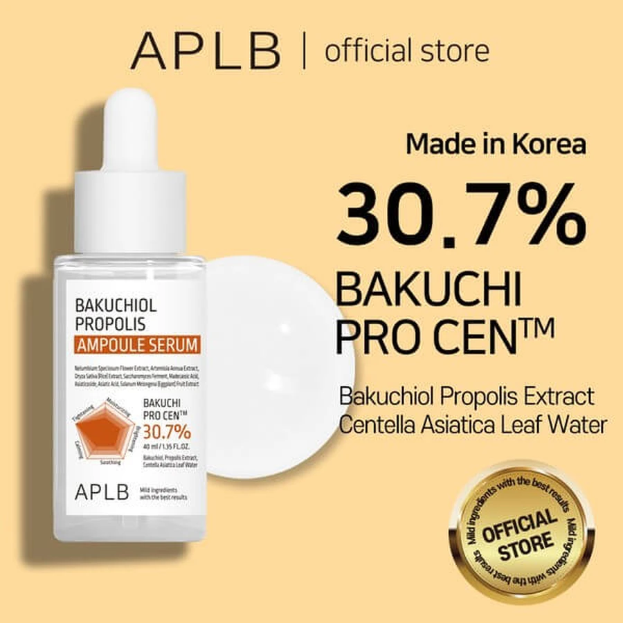 APLB Bacchiol Propolis Ampulle, beruhigendes Gesichtsserum mit Bacchiol und Propolis, 40 ml
