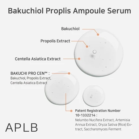 APLB Bacchiol Propolis Ampulle, beruhigendes Gesichtsserum mit Bacchiol und Propolis, 40 ml