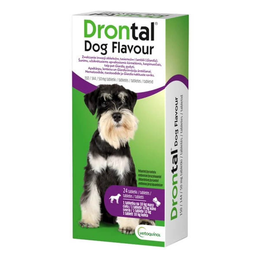 Drontal Dog Flavour 150/144/50 mg, Tabletten, 24 Stück.