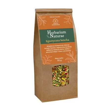 Green Mornings, Herbarium Naturae, Exotic Sencha, kruiden- en vruchtenthee, 50 g.