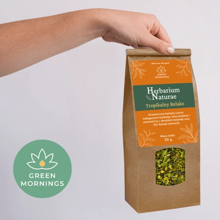 Green Mornings, Herbarium Naturae, Exotic Sencha, kruiden- en vruchtenthee, 50 g.