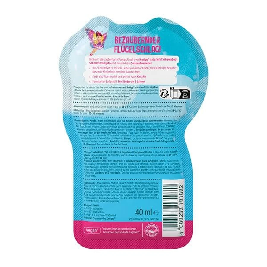 Kneipp Naturkind, Vlinderfee badvloeistof voor kinderen, 40 ml