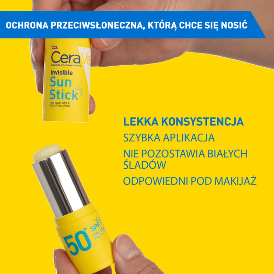 Cerave, protector solar invisible en barra SPF50+, 8 g