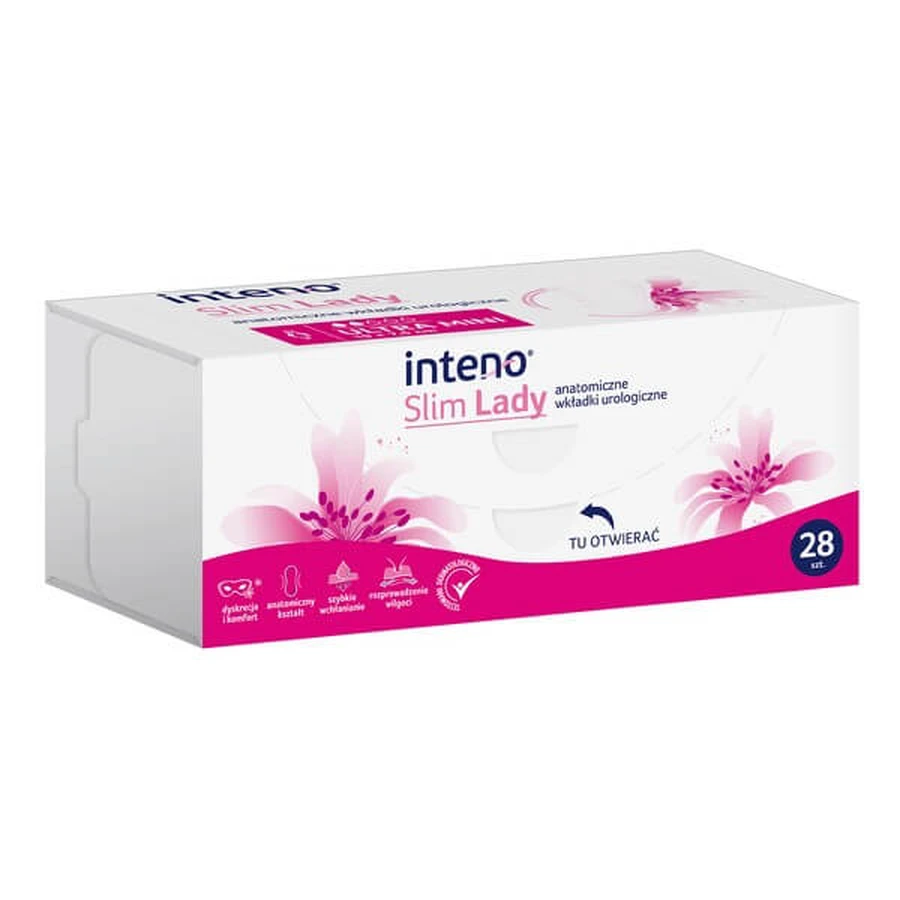 Inteno Slim Lady, semelles urologiques anatomiques, Ultra Mini, 28 pcs.