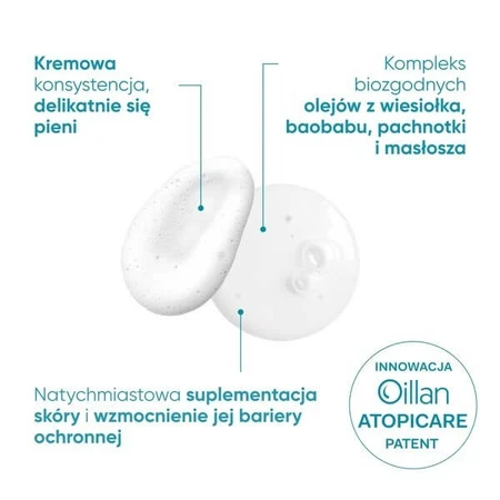Lote de 2 x Oillan Derm+, gel de baño cremoso, 400 ml
