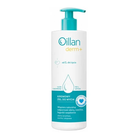 Lote de 2 x Oillan Derm+, gel de baño cremoso, 400 ml
