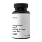 Sundose Ashwagandha, magnesio, vitaminas B6 y D3, cápsulas duras, 90 uds.