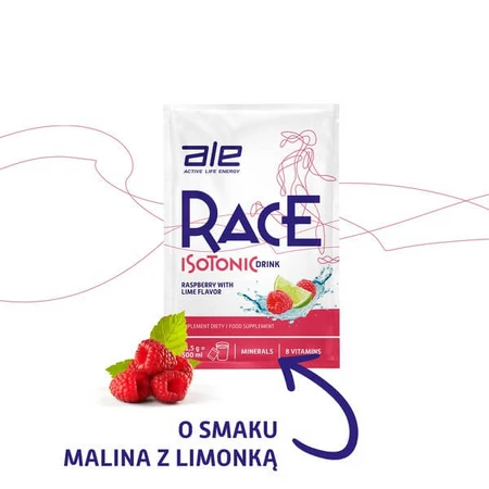 Ale Race Isotonisches Getränk Himbeere & Amp; Limettengeschmack, Pulver, 31,5 g